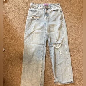 Edikted Light Blue Distressed Boyfriend Jeans